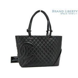 Chanel Cambon Tote Bag Shoulder Black Calfskin Leather